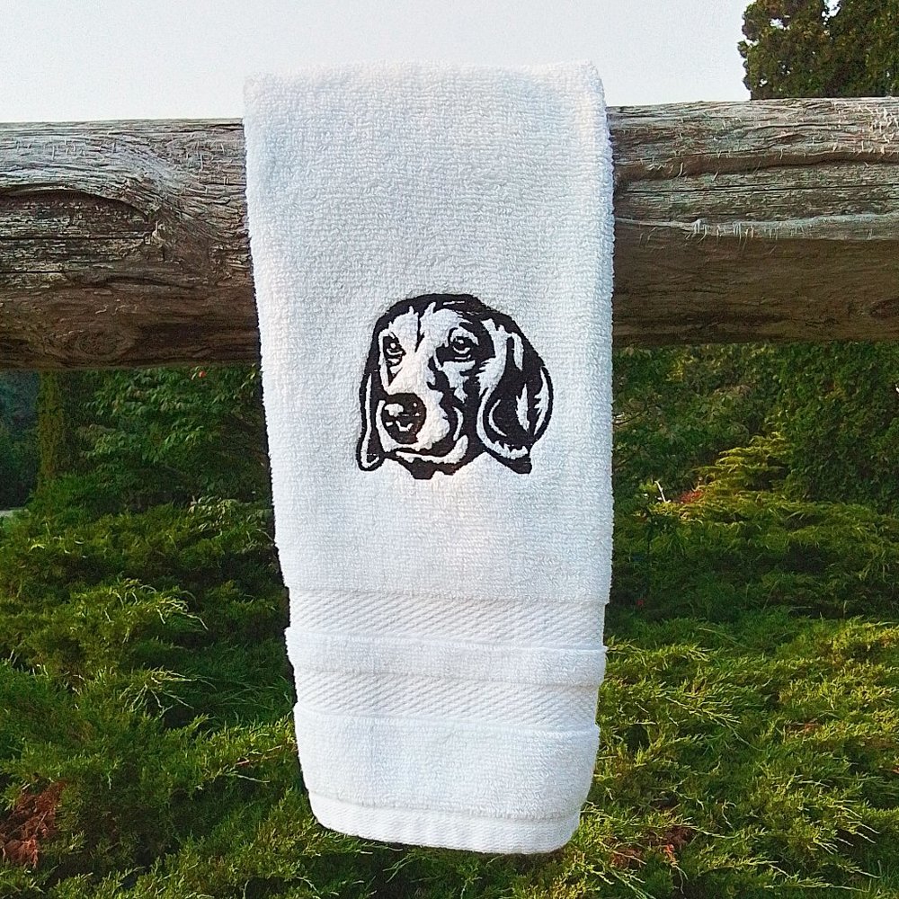 BEAGLE hand towel - Embroidered BEAGLE white hand towel - Gift for Beagle owner